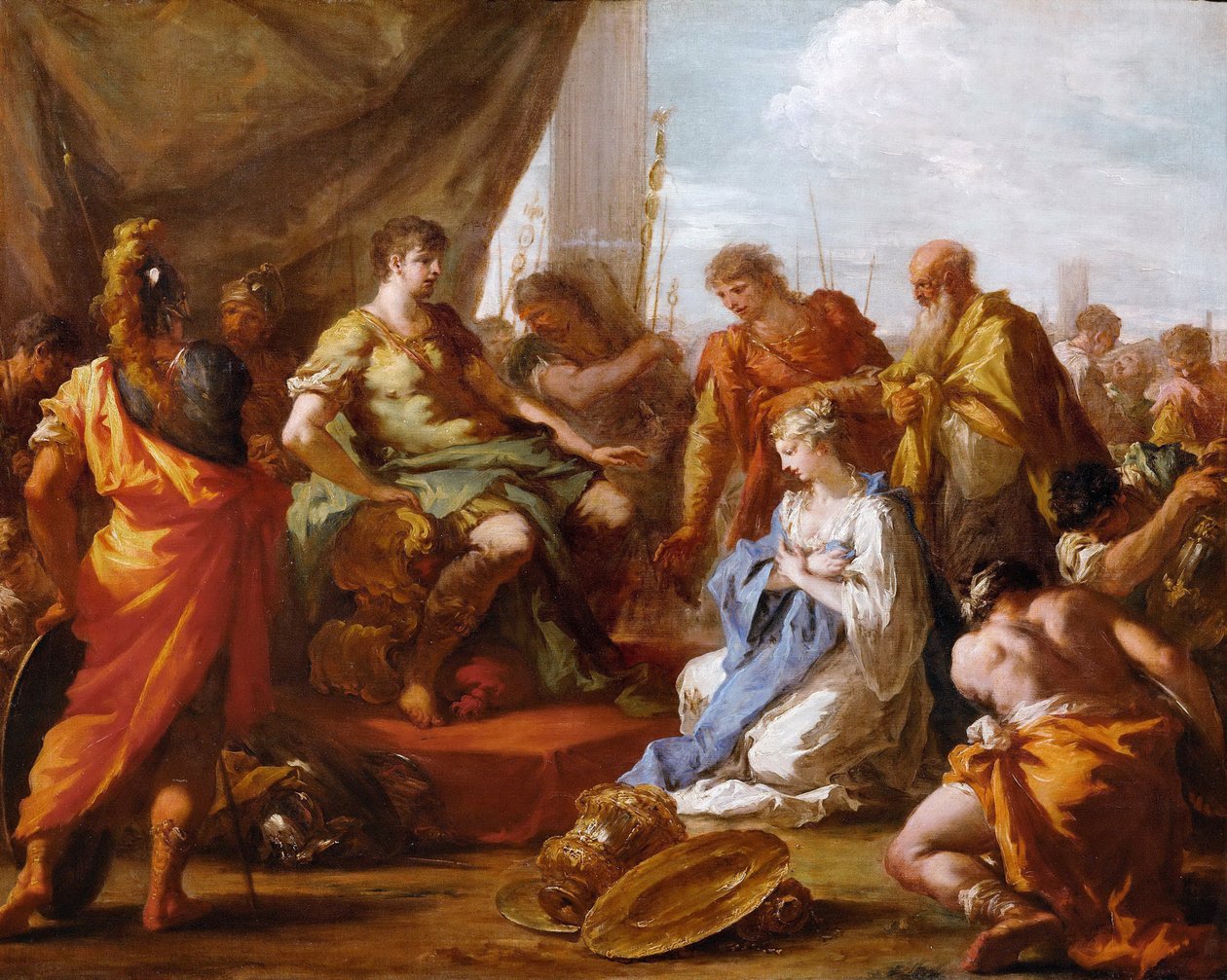 Barroco: A Continência de Scipio (Publius Cornelius Scipio Africanus, c. 235-183 AC) (Guerra Púnica) - A Continência de Scipio por Pellegrini, Giovanni Antonio (1675-1741), ca. 1718-1719. Óleo sobre tela de Giovanni Antonio Pellegrini