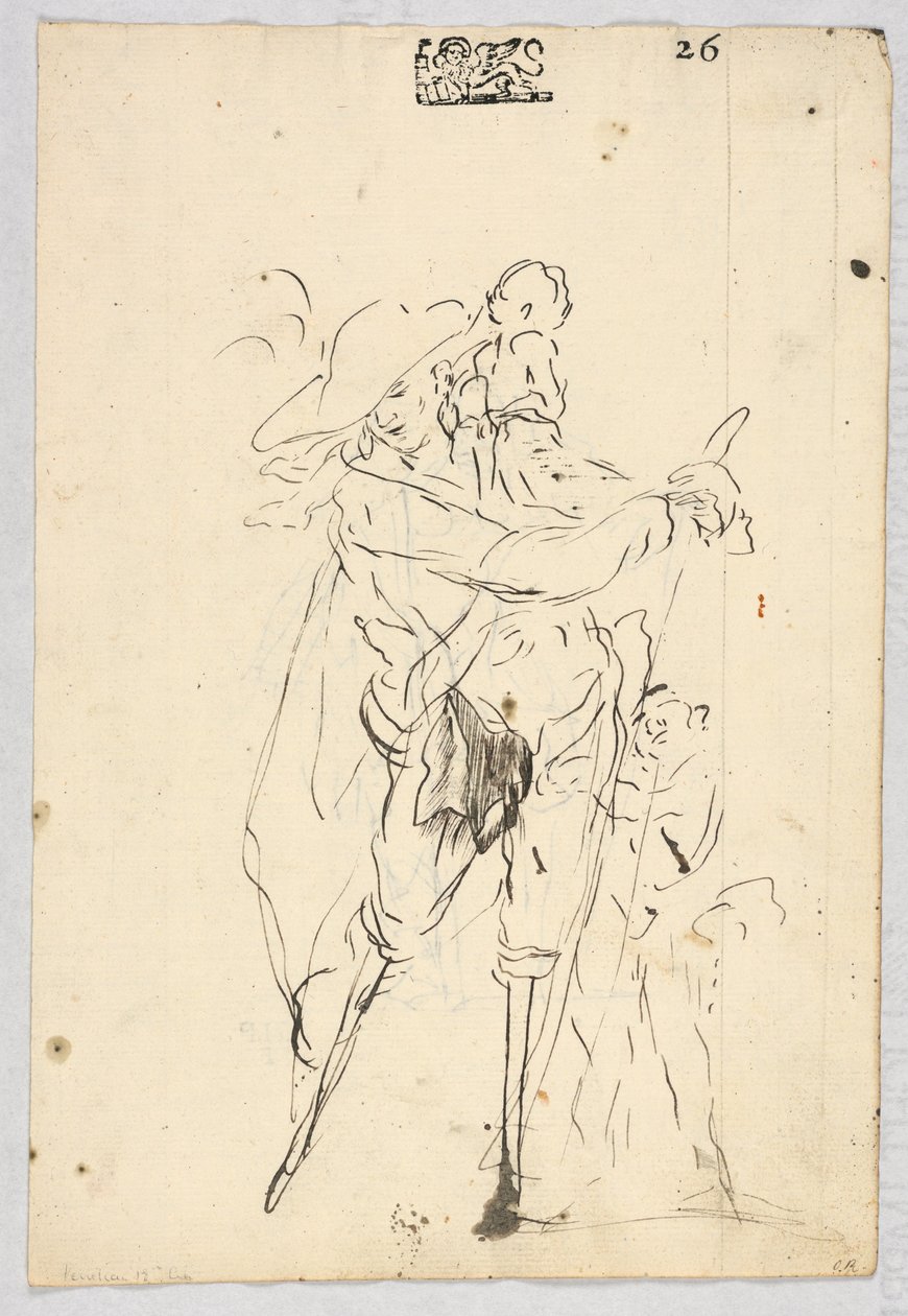 Esboços de homens de pernas de pau de Giovanni Antonio Pellegrini