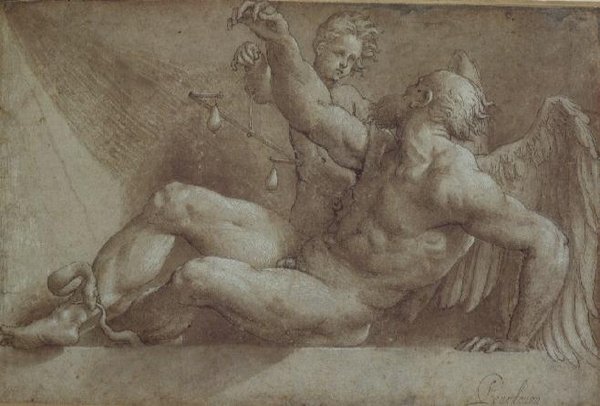 Alegoria do Tempo (desenho) de Giovanni Antonio Pordenone