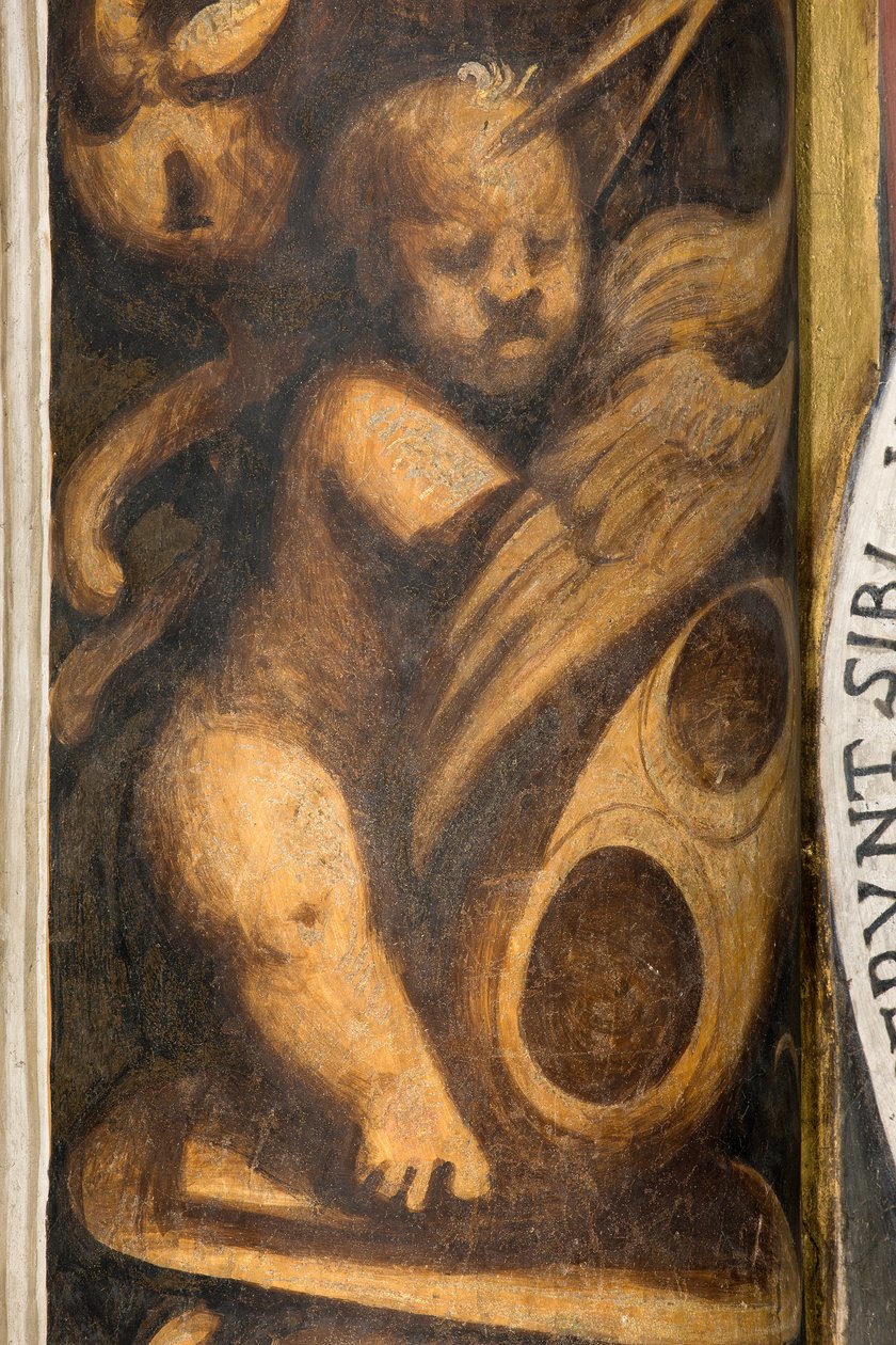 Central Ave, Lesena Parte Superior Acima da Capital Primeira e Segunda Espanha Sul, IL Pordenone, Putto, Detalhe de Giovanni Antonio Pordenone