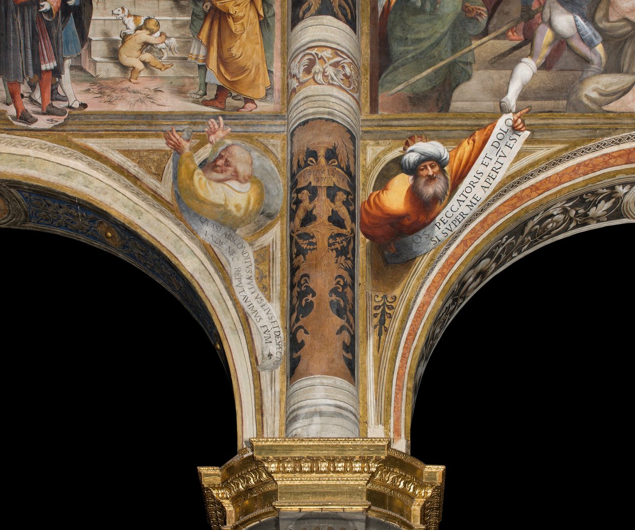 Nave Central, Terceira e Quarta Pluma de Espanha do Sul, IL Pordenone 1520, Bustos com Profetas de Giovanni Antonio Pordenone