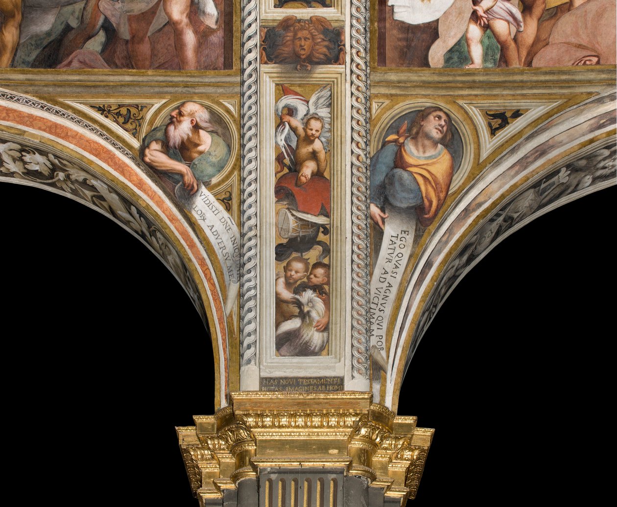 Nave Central, Segunda e Terceira Espanha Sul, IL Pordenone 1520, Bustos com Profetas de Giovanni Antonio Pordenone