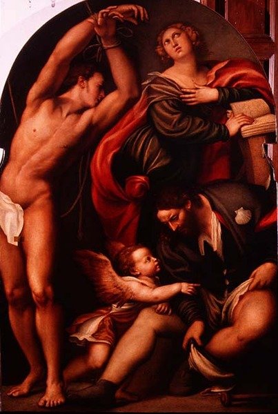 St. Catherine, St. Sebastian e St. Roch de Giovanni Antonio Pordenone