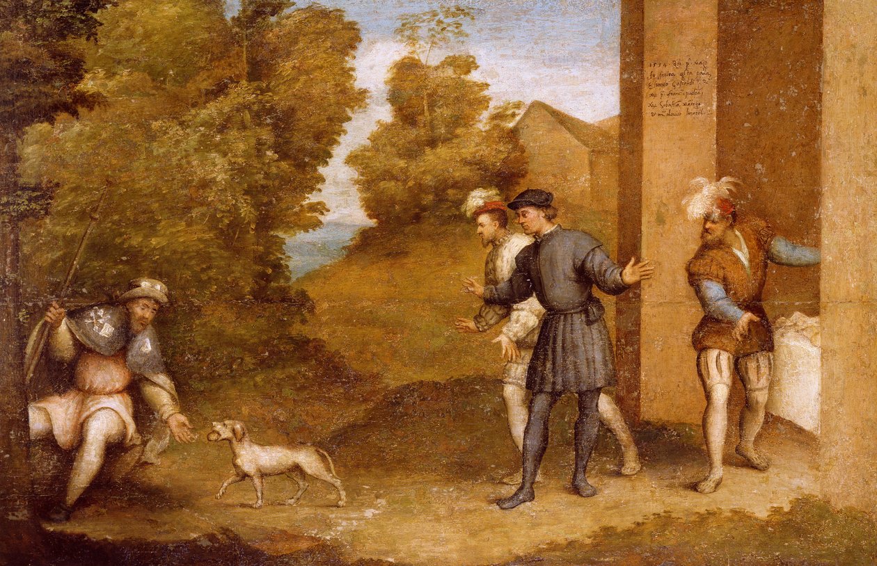 St. Roch alimentado por cão, compartimento de Altarpiece de St. Gotthard de Giovanni Antonio Pordenone