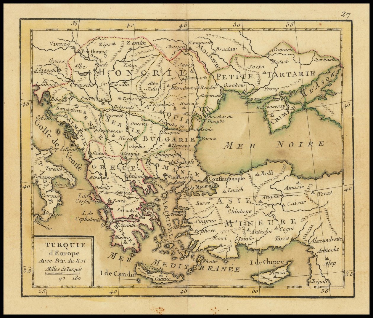 Mapa de 1762 - Turquia europeia de Giovanni Antonio Rizzi Zannoni