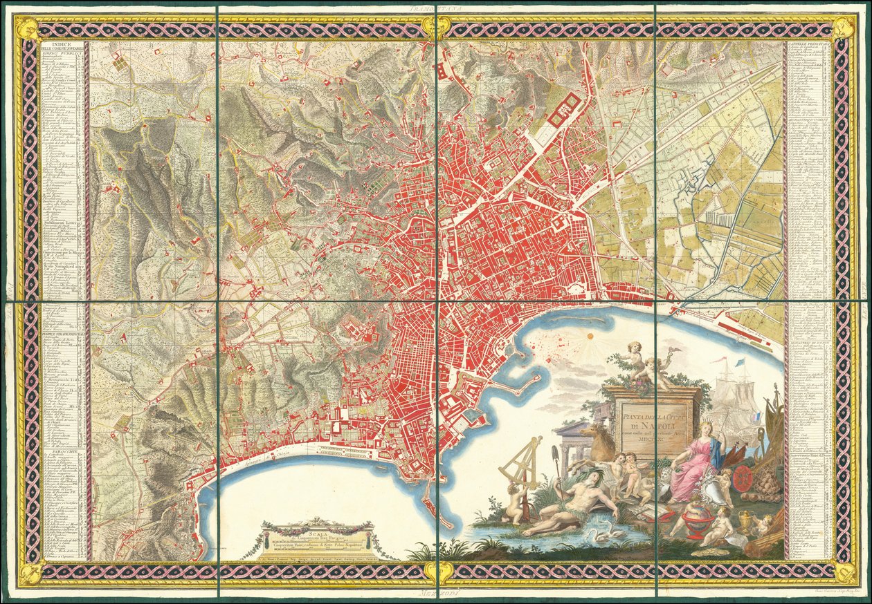Mapa de Nápoles de 1790 de Giovanni Antonio Rizzi Zannoni