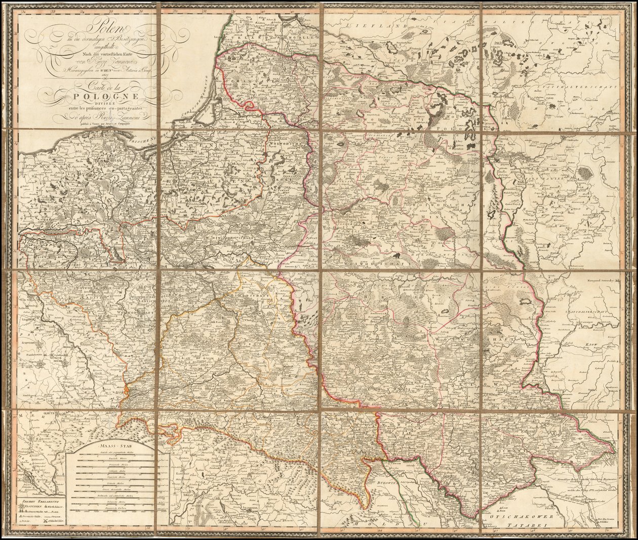 Mapa da Polónia de 1807 de Giovanni Antonio Rizzi Zannoni