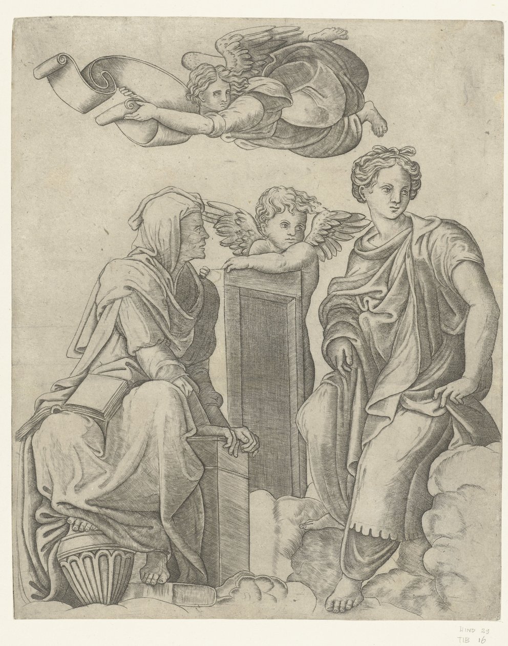 Dois irmãos e um anjo e um putto
Dialéctica e Lógica de Giovanni Antonio da Brescia (attributed to)