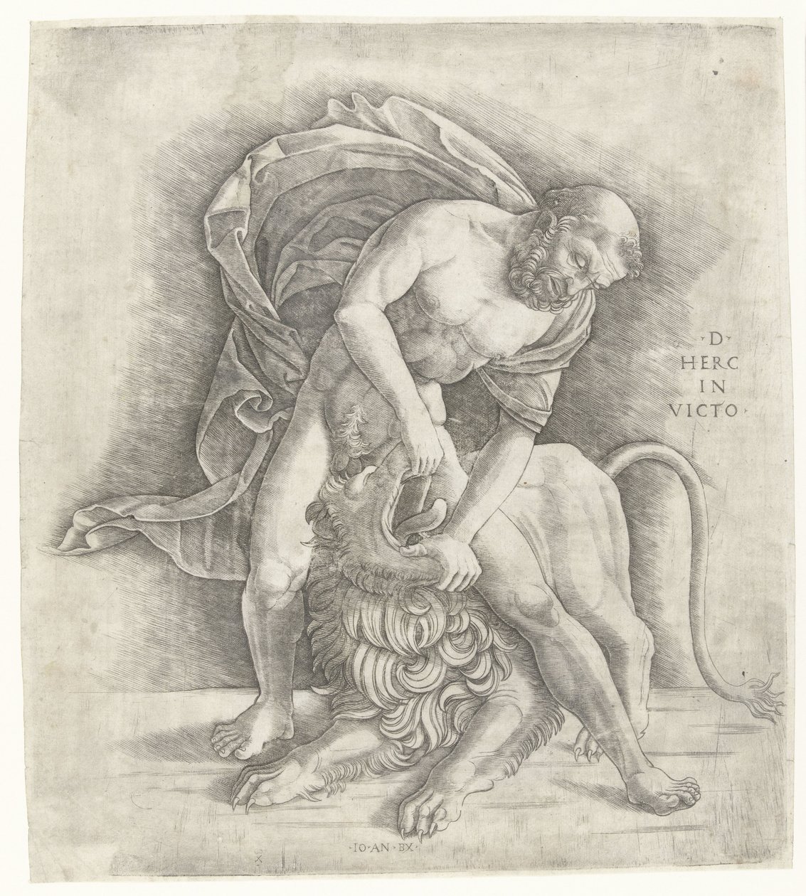 Hércules Fighting the Nemean Lion
Hercules overwint de Nemeïsche leeuw
D HERC IN VICTO (título sobre o objecto) de Giovanni Antonio da Brescia