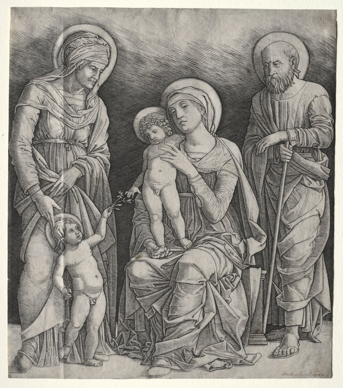 Sagrada Família com Santa Isabel e o Menino São João Batista de Giovanni Antonio da Brescia