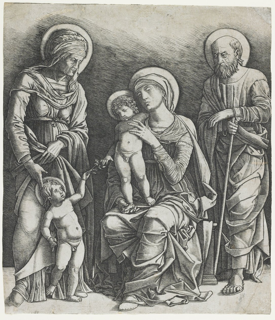 A Sagrada Família com o Menino São João, c.1495-1505 (gravura) de Giovanni Antonio da Brescia
