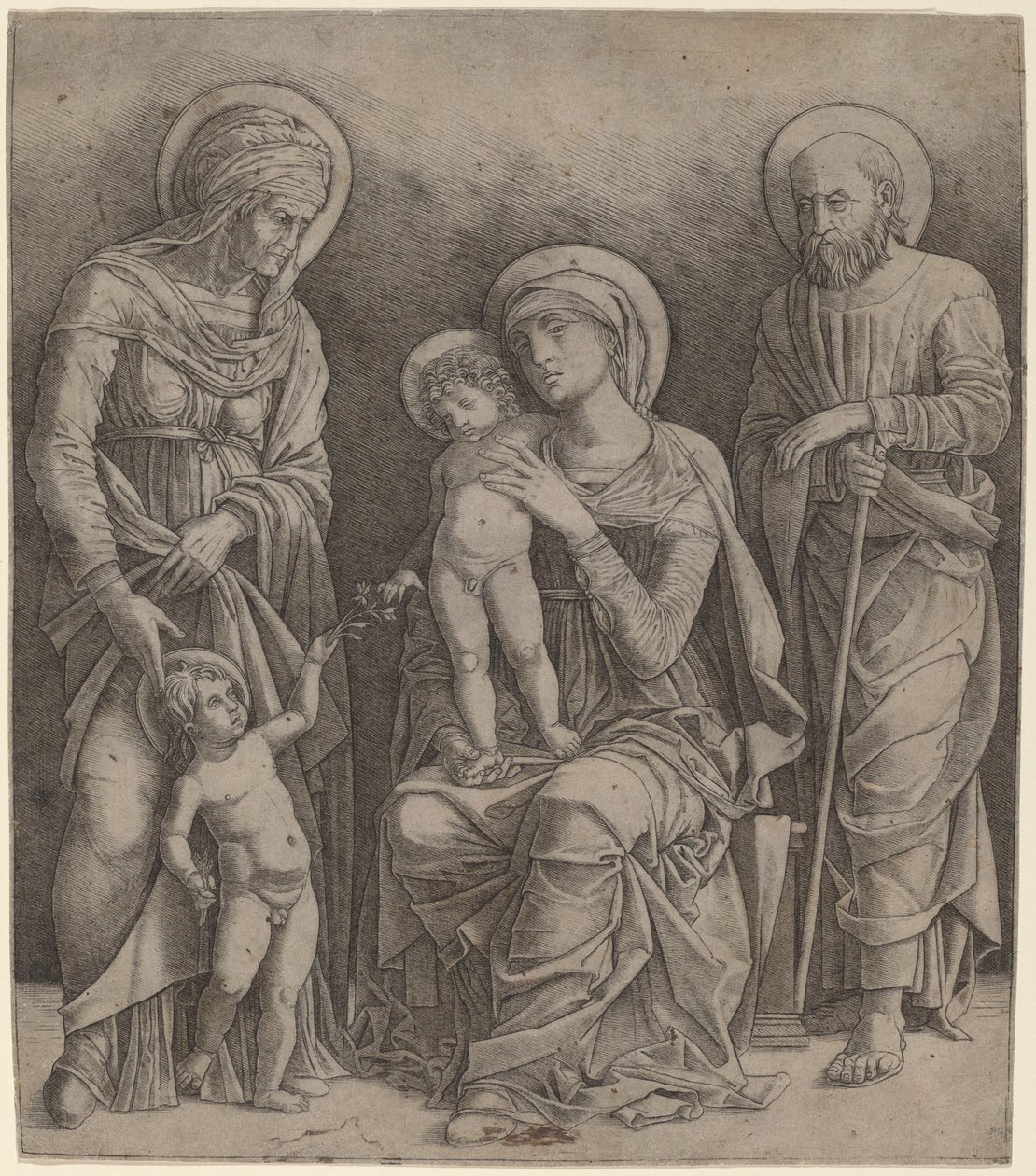 Sagrada Família com Santa Isabel e o Menino São João de Giovanni Antonio da Brescia, after Andrea Mantegna