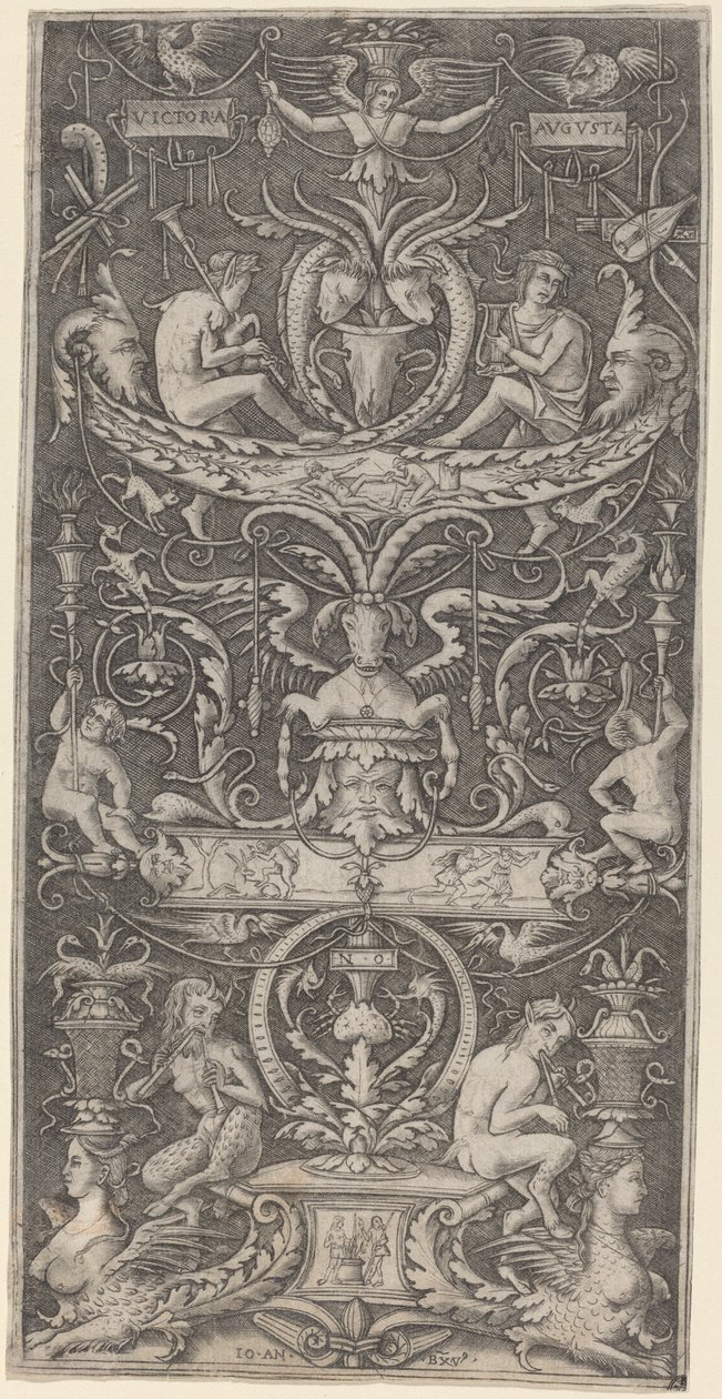 Painel Ornamental com a inscrição "Victoria Augusta" de Giovanni Antonio da Brescia after Nicoletto