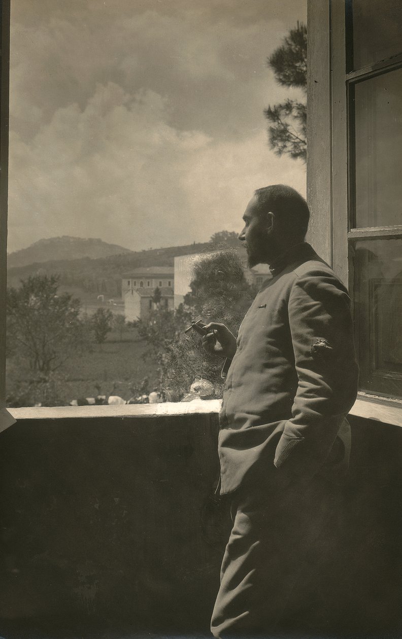 Retrato de Alfredo Trombetta em uniforme com um cigarro na mão de Phillipe de Marlier