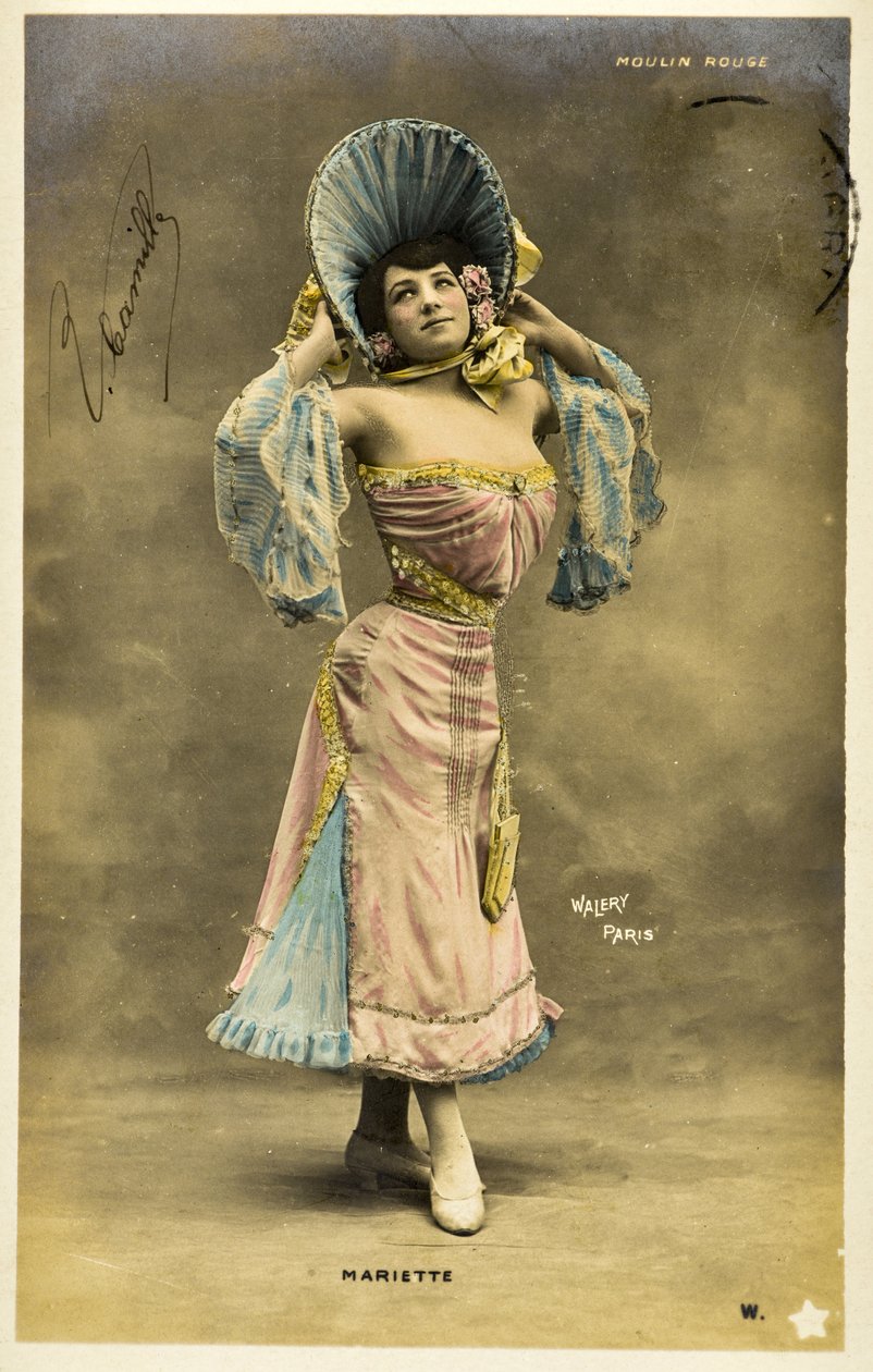 Cartão postal: Moulin Rouge - Retrato de Mariette, artista de music hall de Phillipe de Marlier
