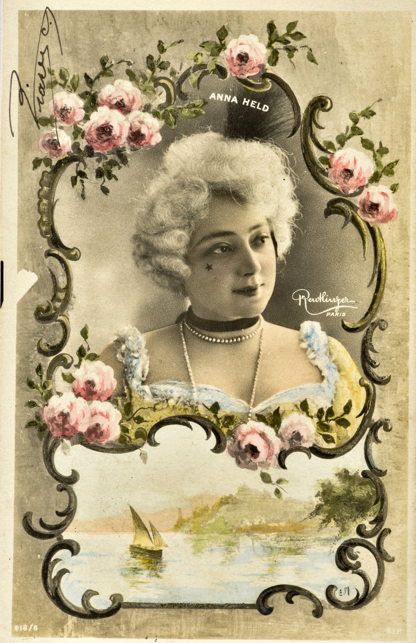 Cartão postal: Retrato de Anna Held, artista de music hall de Phillipe de Marlier