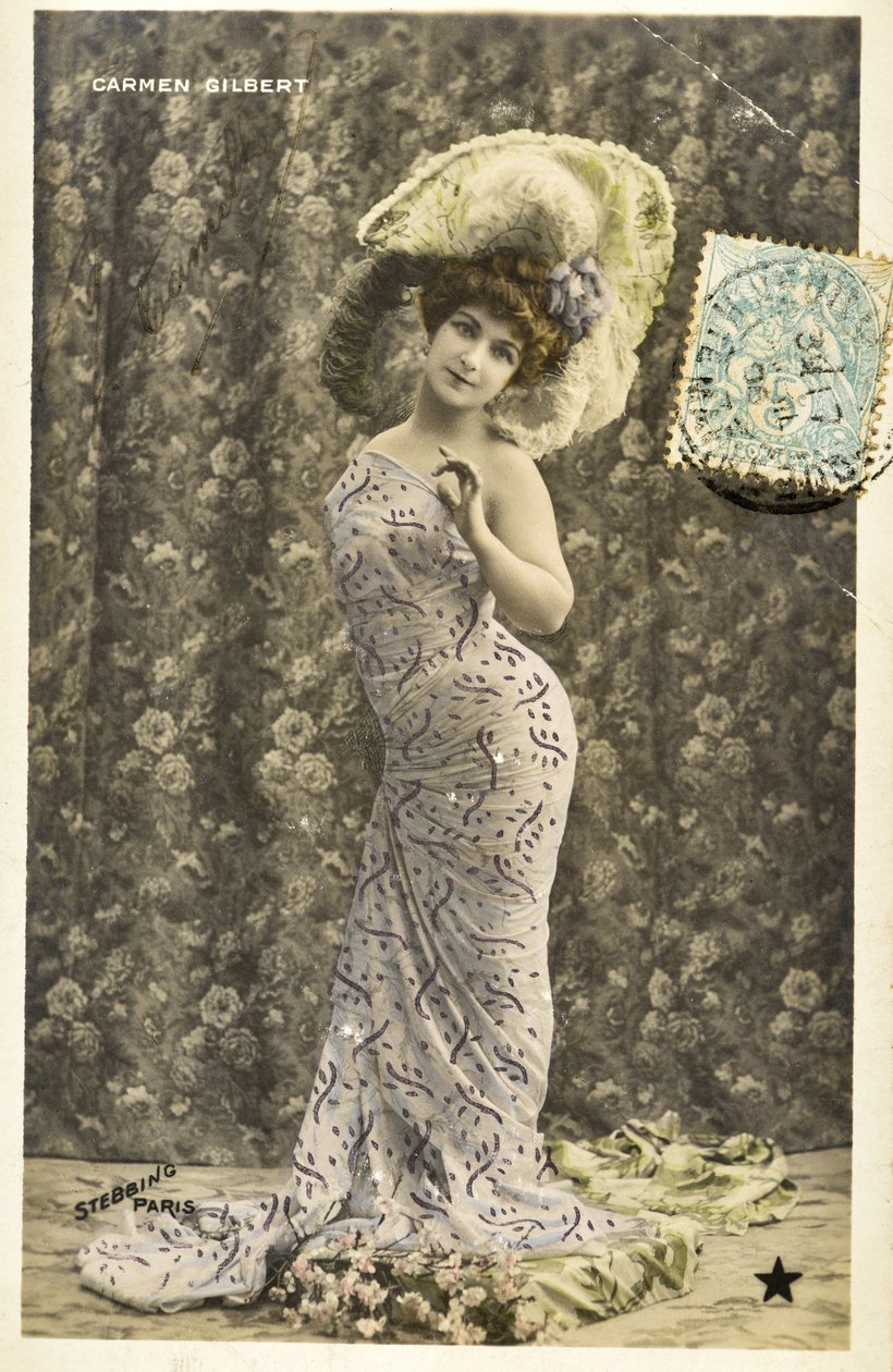 Cartão postal: Retrato de Carmen Gilbert, artista de music hall de Phillipe de Marlier