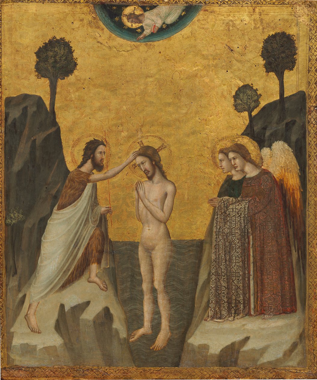 O Batismo de Cristo, c. 1335. de Giovanni Baronzio