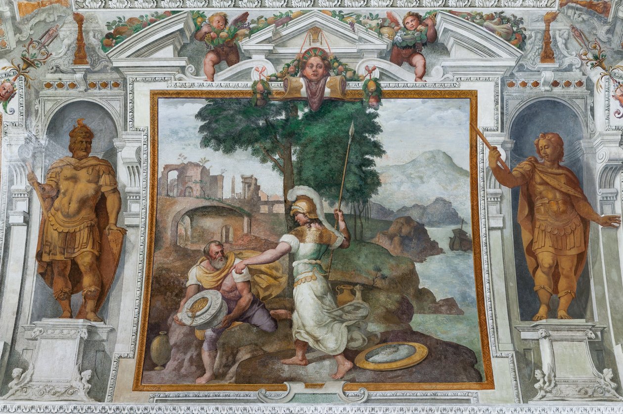 Ulysses e Minerva, c.1560 (fresco) de Giovanni Battista Castello