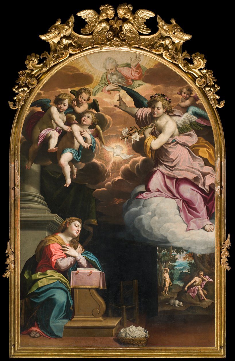 Transeção Sul, Altar da Anunciação, Altarpiece de Giovanni Battista Trotti conhecido como Il Malosso 1594 de Giovanni Battista Trotti