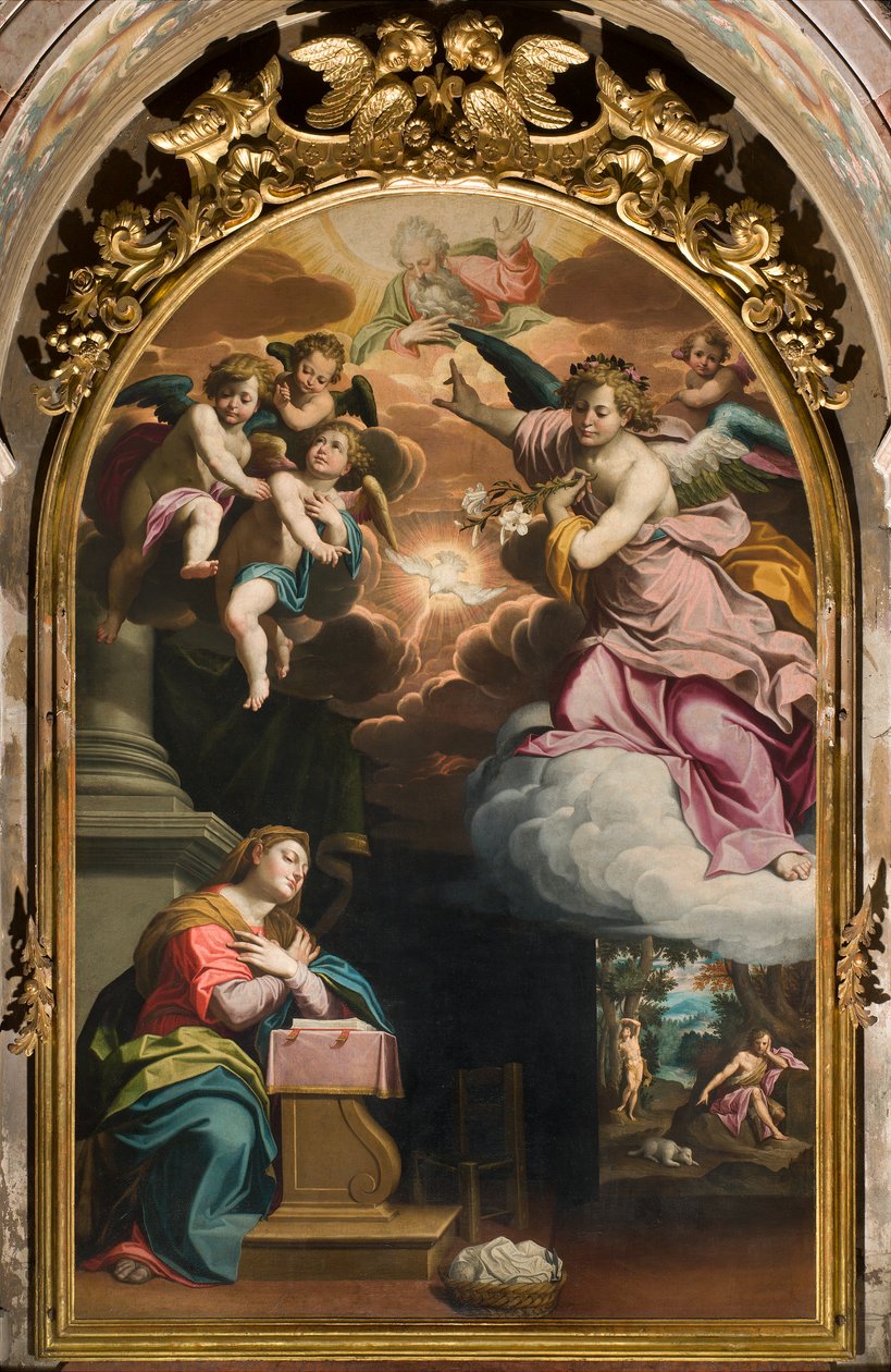 Transeção Sul, Altar da Anunciação, Altarpiece de Giovanni Battista Trotti conhecido como Il Malosso 1594 de Giovanni Battista Trotti