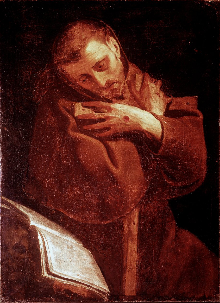 São Francisco de Assis em Oração Pintura de Giovan (Giovanni) Battista Crespi dit Il Cerano (circa 1575-1632) Nápoles, Pio Monte della Misericordia de Giovanni Battista  Crespi