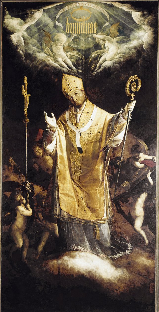 Glória de São Carlos Borromeo (óleo sobre tela de Giovanni Battista  Crespi