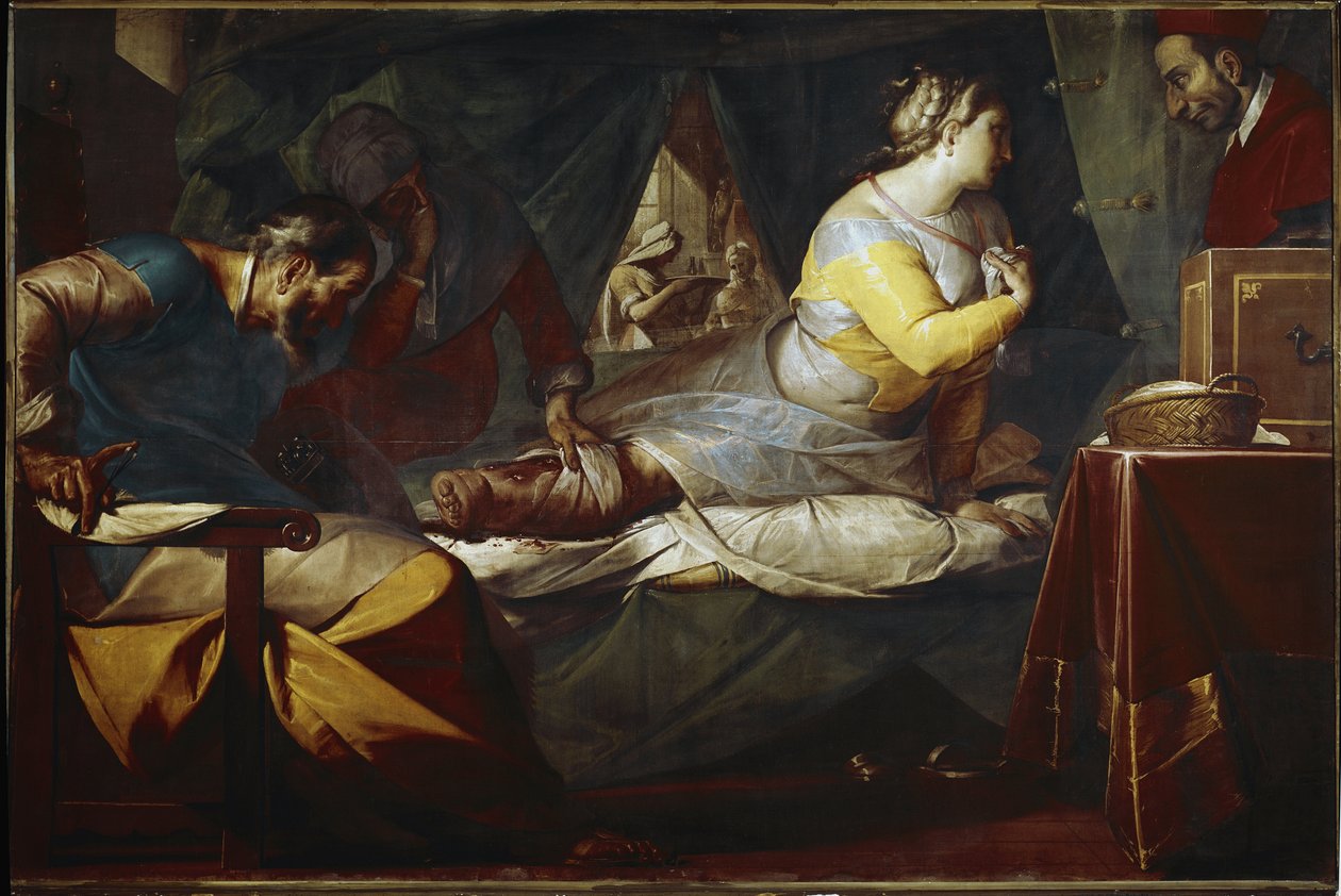 Quadroni de San Carlo: episódio da vida de São Carlos Borromeo (1538-1584): o milagre de Aurelia degli Angeli (Quadroni de São Carlos: vida e milagres de São Carlos Borromeo: milagre de Aurelia degli Angeli) Pintura de Cerano (Giovan Battista Cr de Giovanni Battista  Crespi