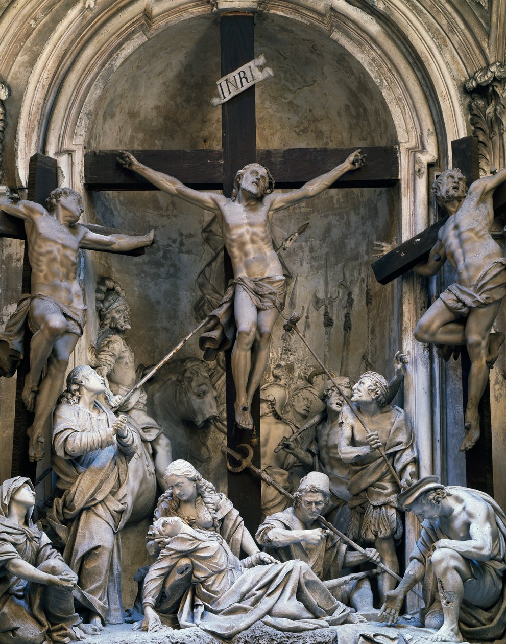 Paixão, grupo de esculturas de Giovanni Battista Barberini (cerca de 1625-1691),1339-1345, Igreja de Santo Agostinho, Cremona, Itália de Giovanni Battista Barberini