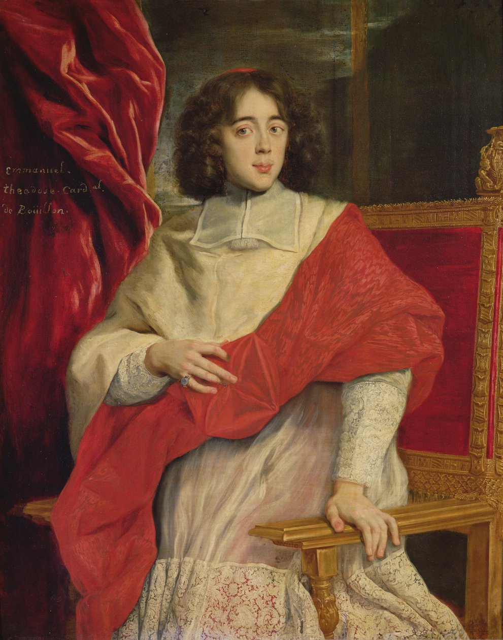 Emmanuel-Theodose de la Tour d&39;Auvergne (1643-1715) Cardeal de Bouillon de Giovanni Battista  Gaulli