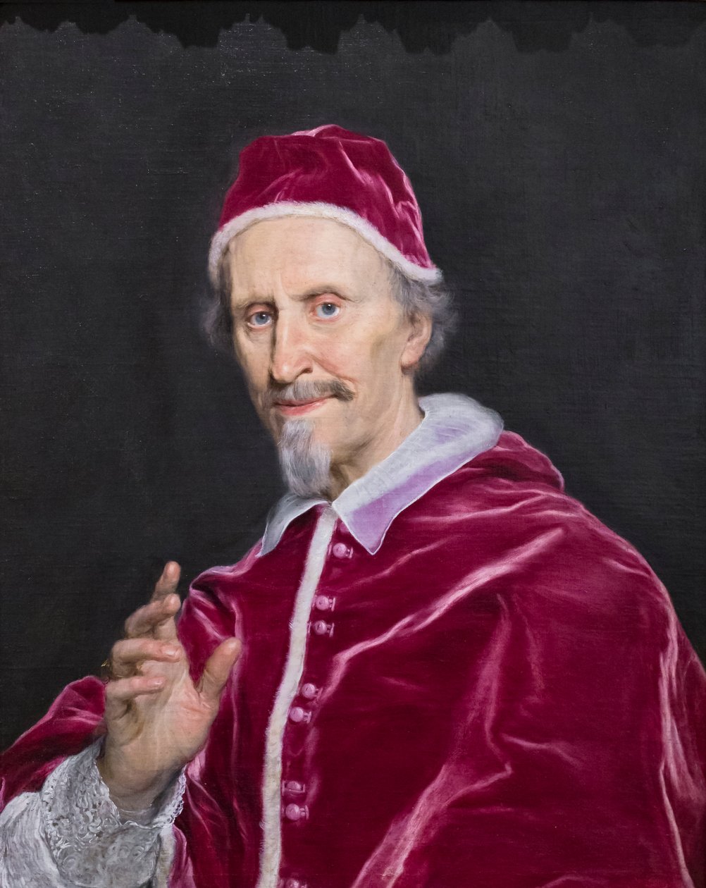 Retrato de Clemente IX Rospigliosi em Bênção de Giovanni Battista (1639 1709) Gaulli