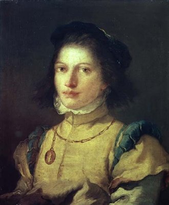Uma rapariga em traje do século XVI de Giovanni Battista Tiepolo
