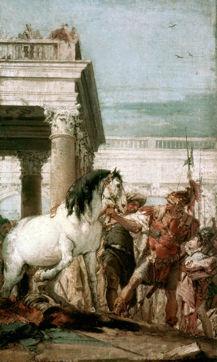 Alexandre o Grande e o seu cavalo Bucephala de Giovanni Battista (1696 1770) Tiepolo