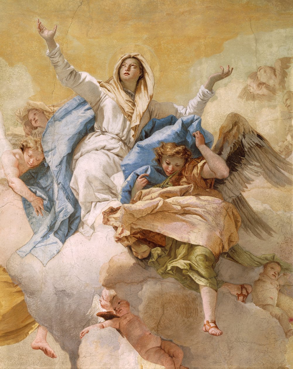 Assunção, por Giovanni Battista Tiepolo (1696-1770), afresco, Detalhe, Oratório de Pureza, Udine de Giovanni Battista Tiepolo