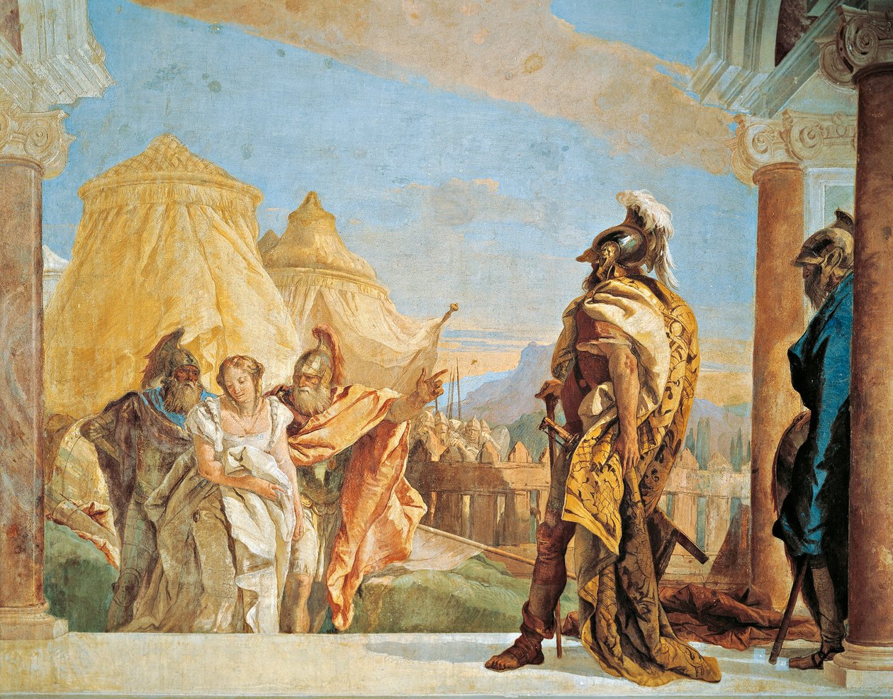 Eurybates e Talthybius levando Briseis a Agamenon de Giovanni Battista Tiepolo