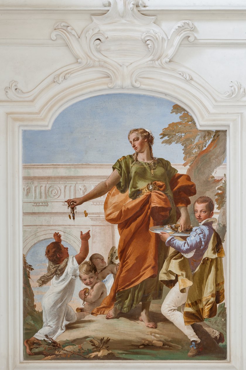 Generosidade na distribuição de presentes de Giovanni Battista Tiepolo