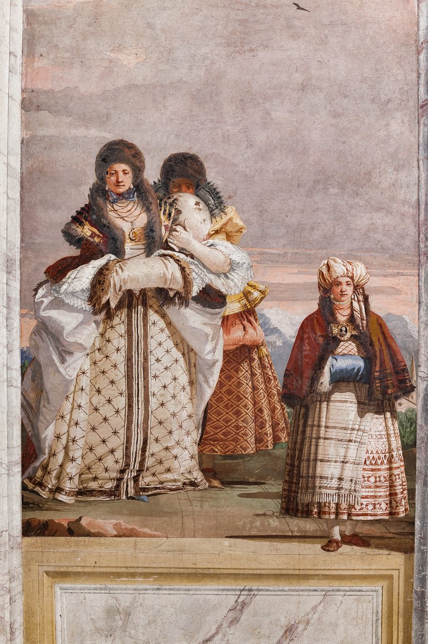 Alojamentos para convidados, Sala das Falsas Arquitecturas Góticas: "Uma Caminhada de Inverno" de Giovanni Battista Tiepolo