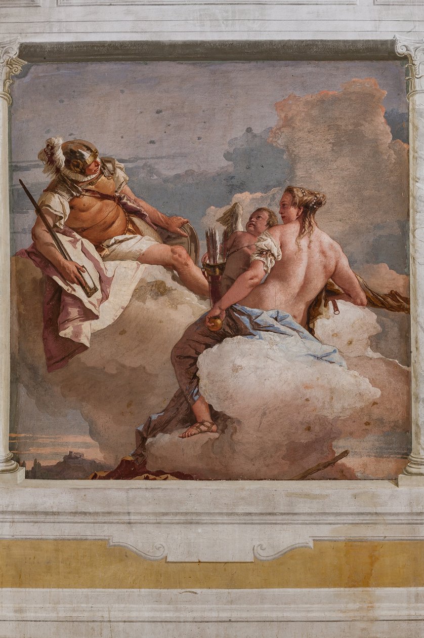 Alojamentos para hóspedes, a Sala do Olimpo: "Marte, Vênus e Eros" de Giovanni Battista Tiepolo