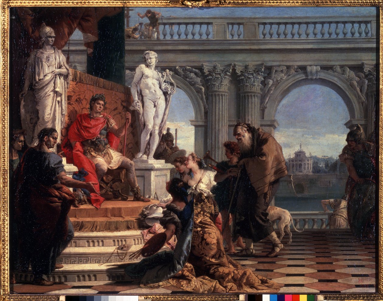 Mecenas apresentando as artes a Augusto. Caio Cilnius Mecenas (ou Mecene) (cerca de 70 aC-8 aC) Político romano que dedicou sua fortuna e influência à promoção das artes e letras entre de Giovanni Battista Tiepolo