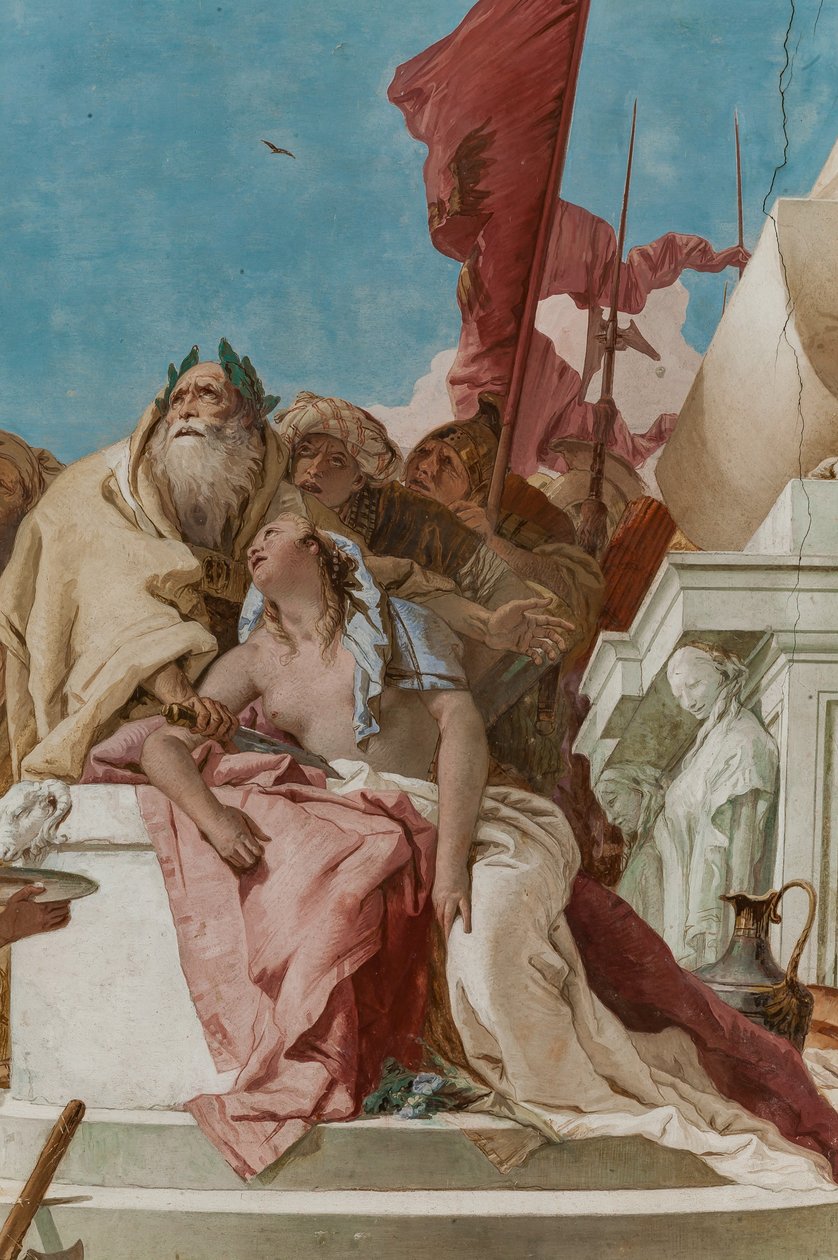 Palazzina (Pequeno Edifício), o hall de entrada: "O Sacrifício da Afigenia", detalhe de Giovanni Battista Tiepolo