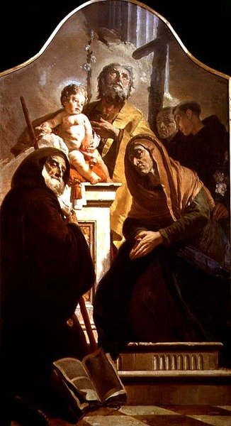 São José com o Cristo Menino e Santos, c.1730-35 (óleo sobre tela) de Giovanni Battista Tiepolo