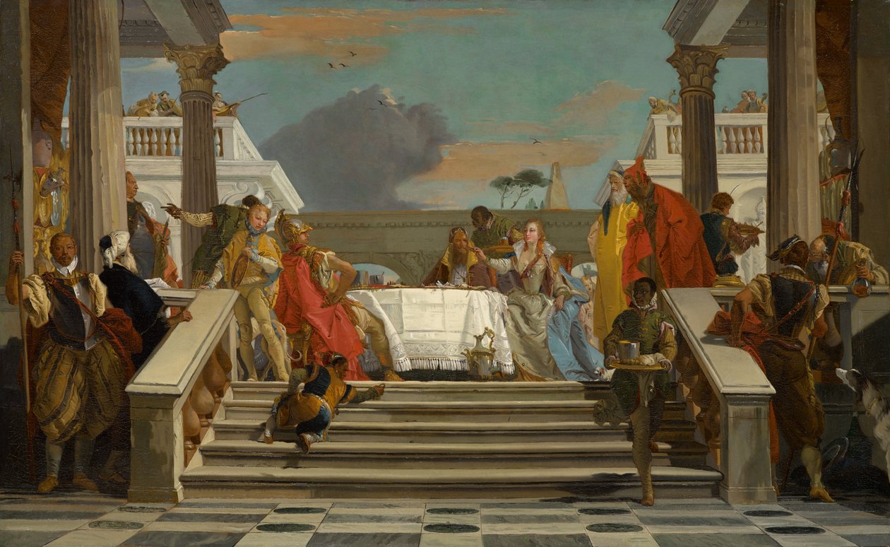 O Banquete de Cleópatra e Antônio, por volta de 1747-1750 (óleo sobre tela) de Giovanni Battista Tiepolo