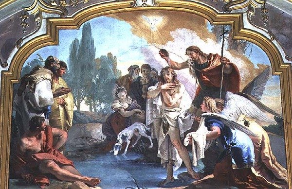 O Batismo de Cristo (fresco) de Giovanni Battista Tiepolo