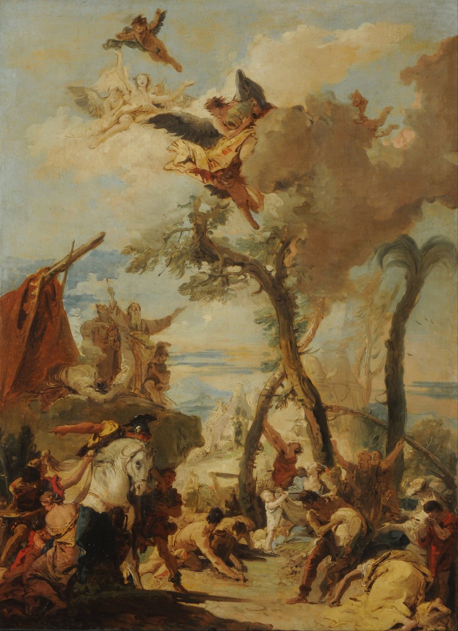 Os hebreus a recolher o maná no deserto, c.1740 (óleo sobre tela) de Giovanni Battista Tiepolo