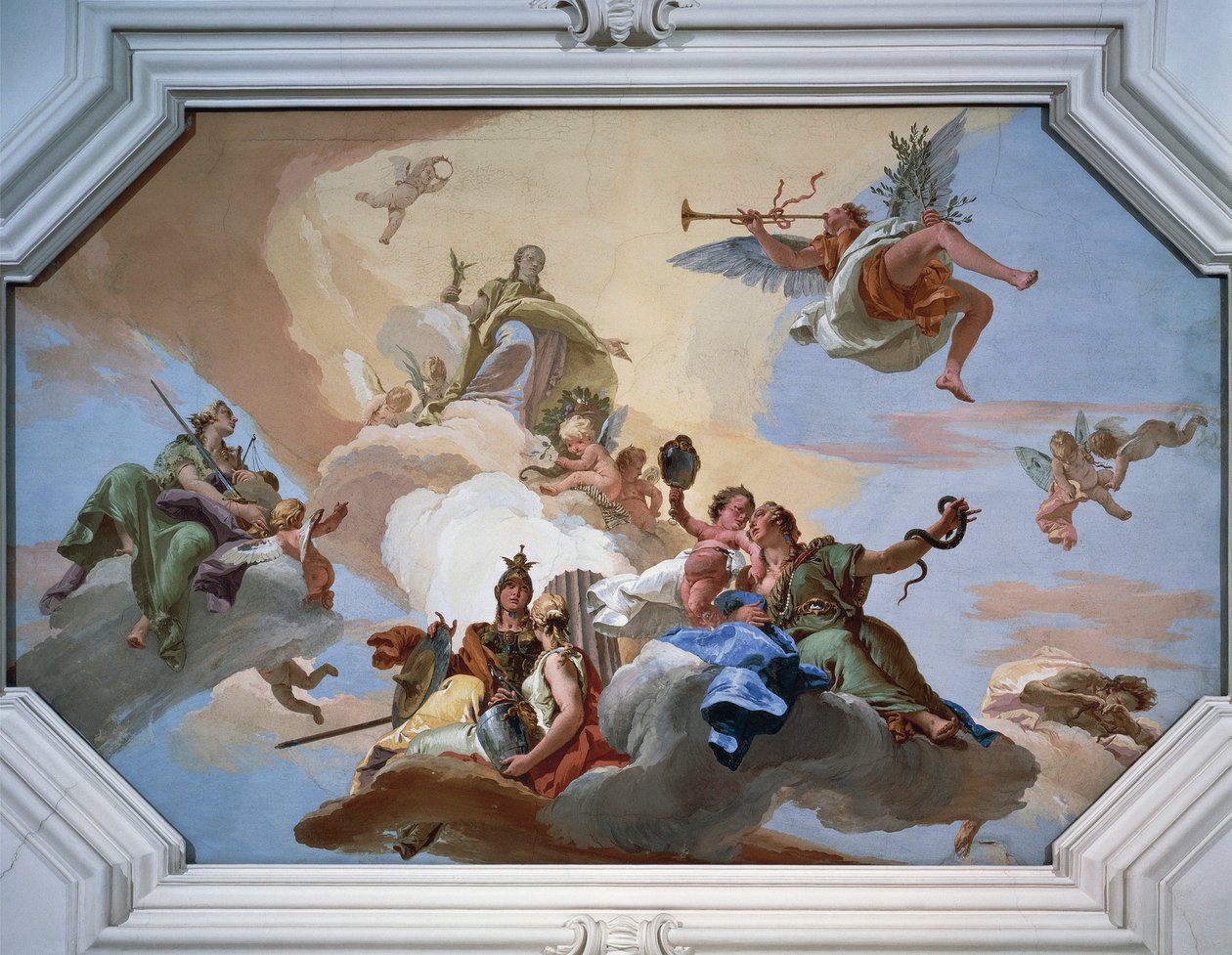 O Triunfo da Glória anunciado pela Fama entre as Virtudes Cardeais de Giovanni Battista Tiepolo