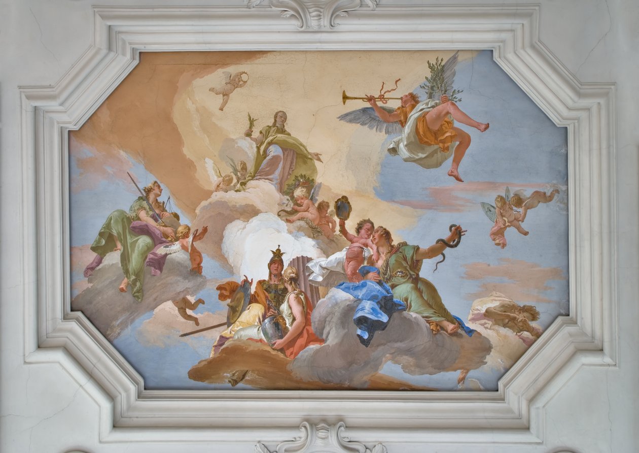 Triunfo da Glória anunciado pela Fama entre as Virtudes Cardeais de Giovanni Battista Tiepolo