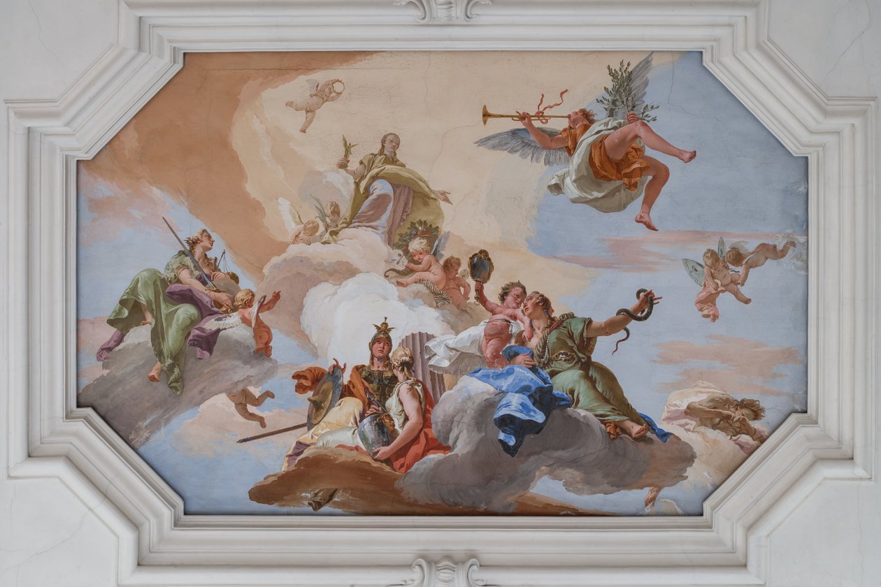 Triunfo da Glória anunciado pela Fama entre as Virtudes Cardeais de Giovanni Battista Tiepolo