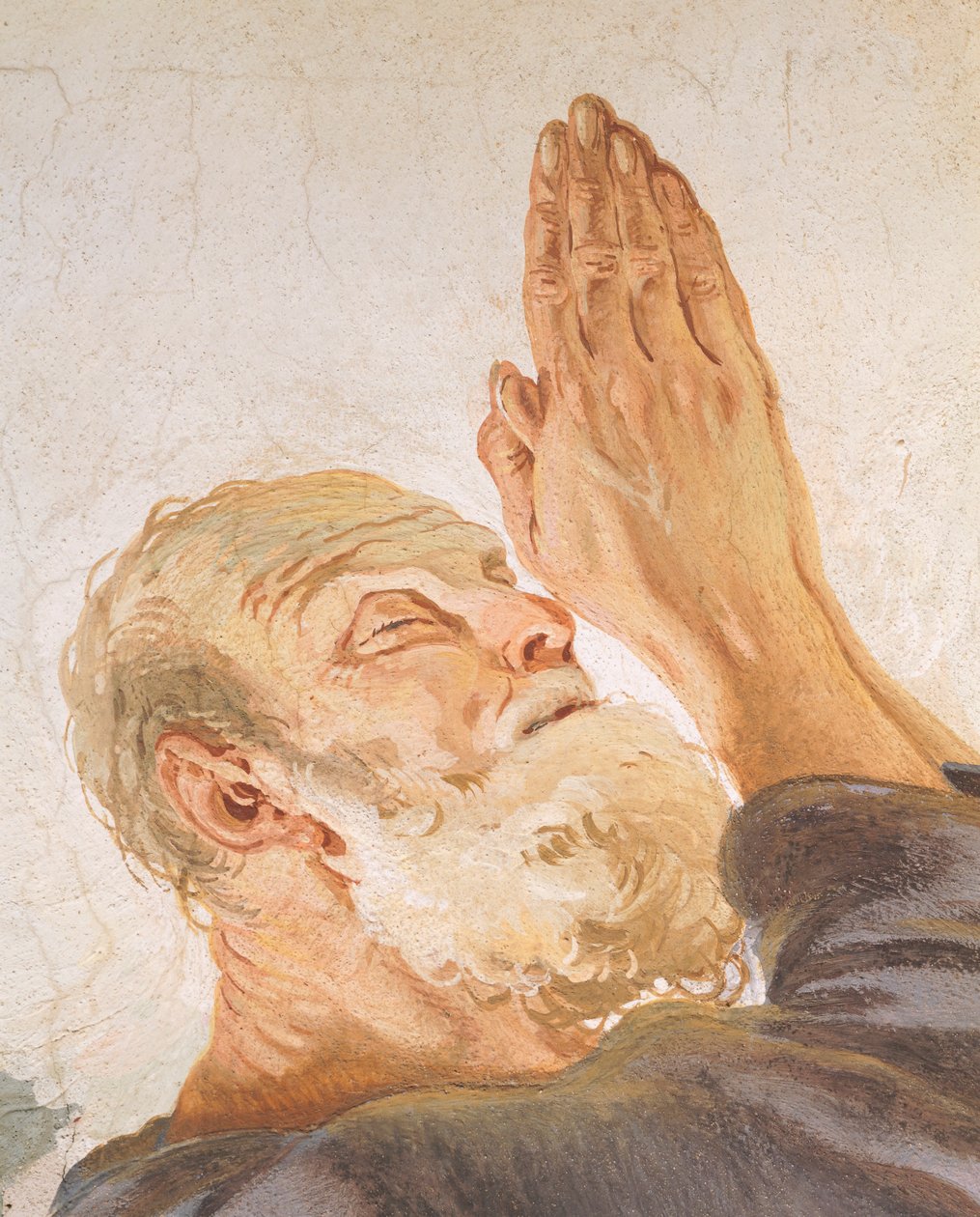 Abraão e anjos, por Giambattista Tiepolo (1696-1770), fresco, Pormenor, Palácio do Arcebispo, Udine de Giovanni Battista Tiepolo