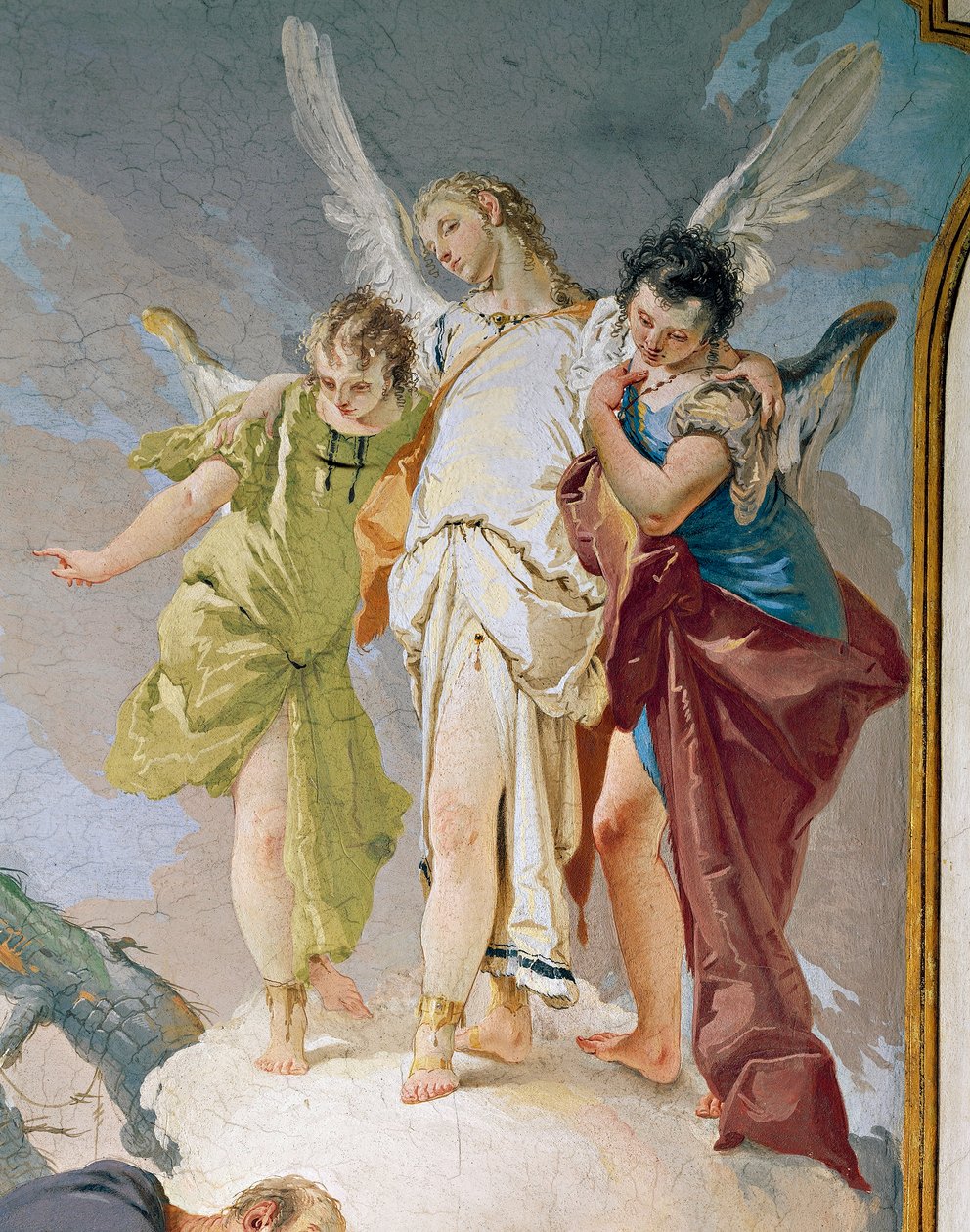 Abraão e anjos, de Giovanni Battista Tiepolo (1696-1770), fresco, Detalhe, Palácio Patriarcal, Guest Hall, Udine de Giovanni Battista Tiepolo
