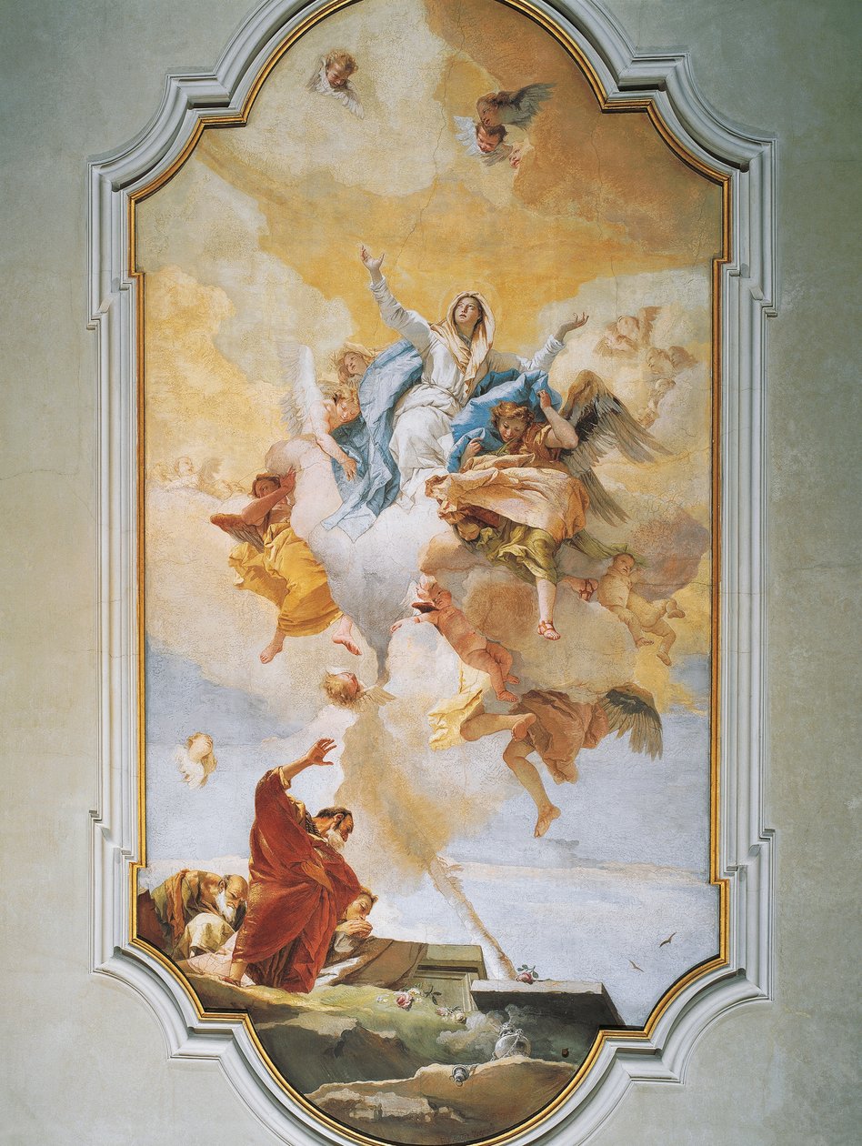 Assunção, por Giovanni Battista Tiepolo (1696-1770), afresco, Oratório da Pureza, Udine de Giovanni Battista Tiepolo